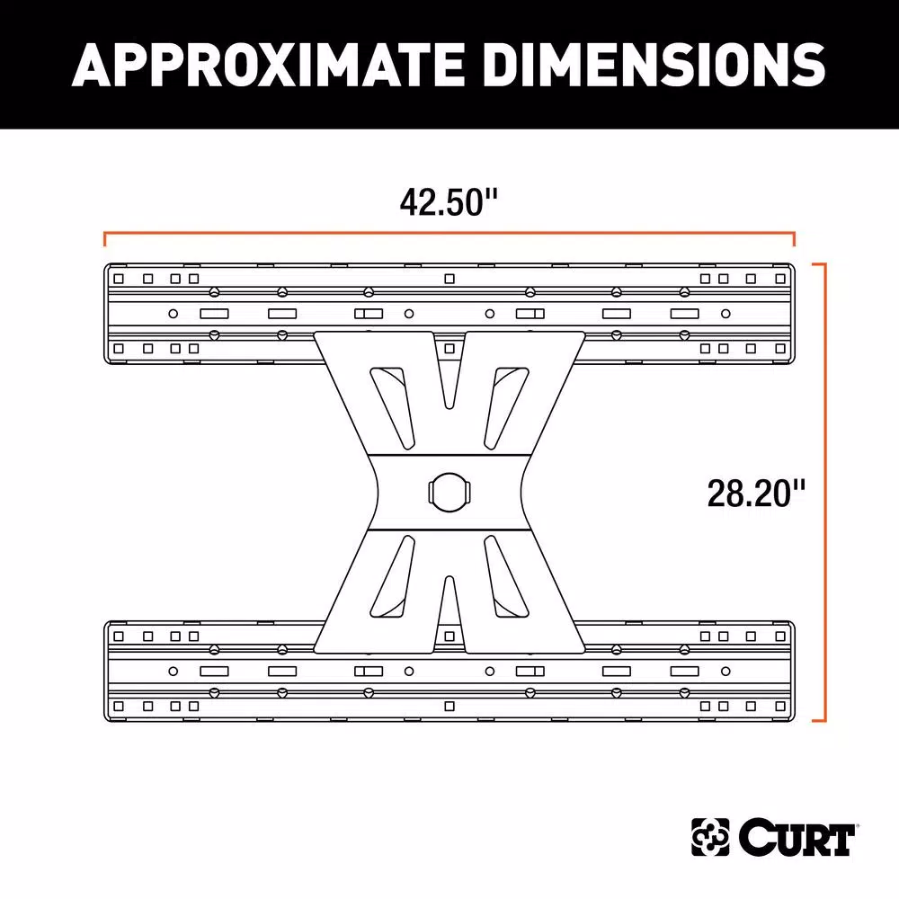 CURT X5 Gooseneck-to-5th-Wheel Adapter Plate for Double Lock EZr