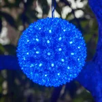 Wintergreen Lighting 7.5 in. Blue LED Starlight Sphere Decorative Light Orb with 120 Mini Lights thumbnail 2