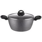AMERCOOK Lava Stone 5 qt. Aluminum Nonstick Casserole Dish with Glass Lid, Gray thumbnail 1