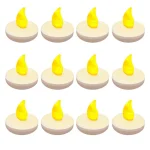 LUMABASE Amber Floating LED Tea Light Candles, Waterproof Battery Operated, 1.25 x 1.25 in, 12-Count thumbnail 1