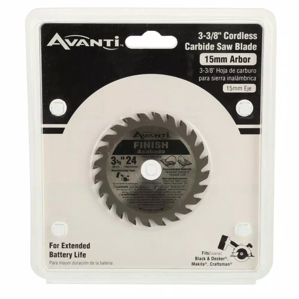 Avanti 3-3/8 in. x 24-Teeth Carbide Reinforced Finish Circular Saw Blade