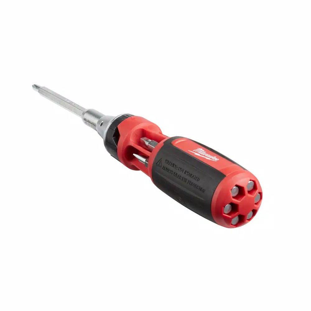 Milwaukee 9-in-1 Square Drive Ratcheting Multi-Bit Screwdriver with Power Groove Bits