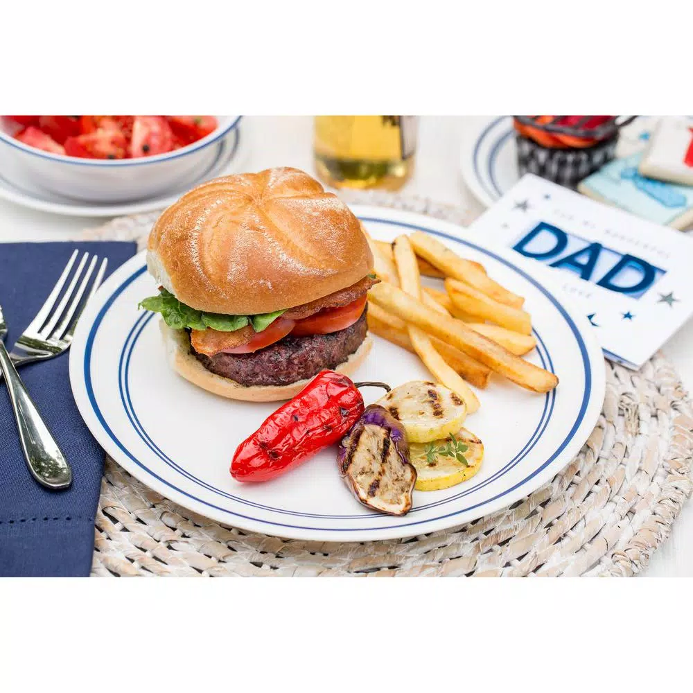 Corelle Cafe Blue 16-Piece Vitrelle Glass Dinnerware Set, Service for 4