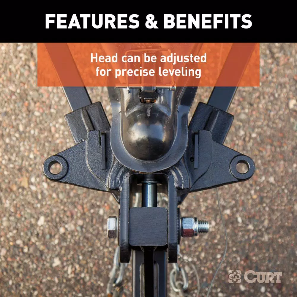 CURT Short Trunnion Bar Weight Distribution Hitch Kit, 10,000-15,000 lbs. GTW, 28-3/8 in. Bars