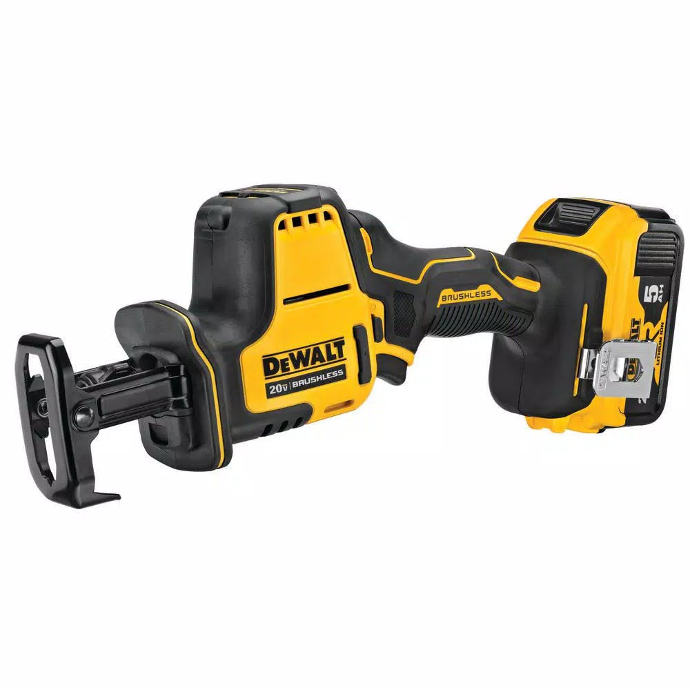 DEWALT ATOMIC 20V MAX Cordless Brushless Compact Reciprocating Saw Kit with 5.0Ah Battery, Charger & Bag