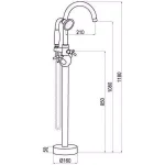 Vanity Art 48 in. Freestanding Single-Handle Claw Foot Tub Faucet with Hand Shower, Oil Rubbed Bronze thumbnail 6