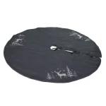 Xia Home Fashions 56 in. Deer in Snowing Forest Round Christmas Tree Skirt - Dark Gray thumbnail 4