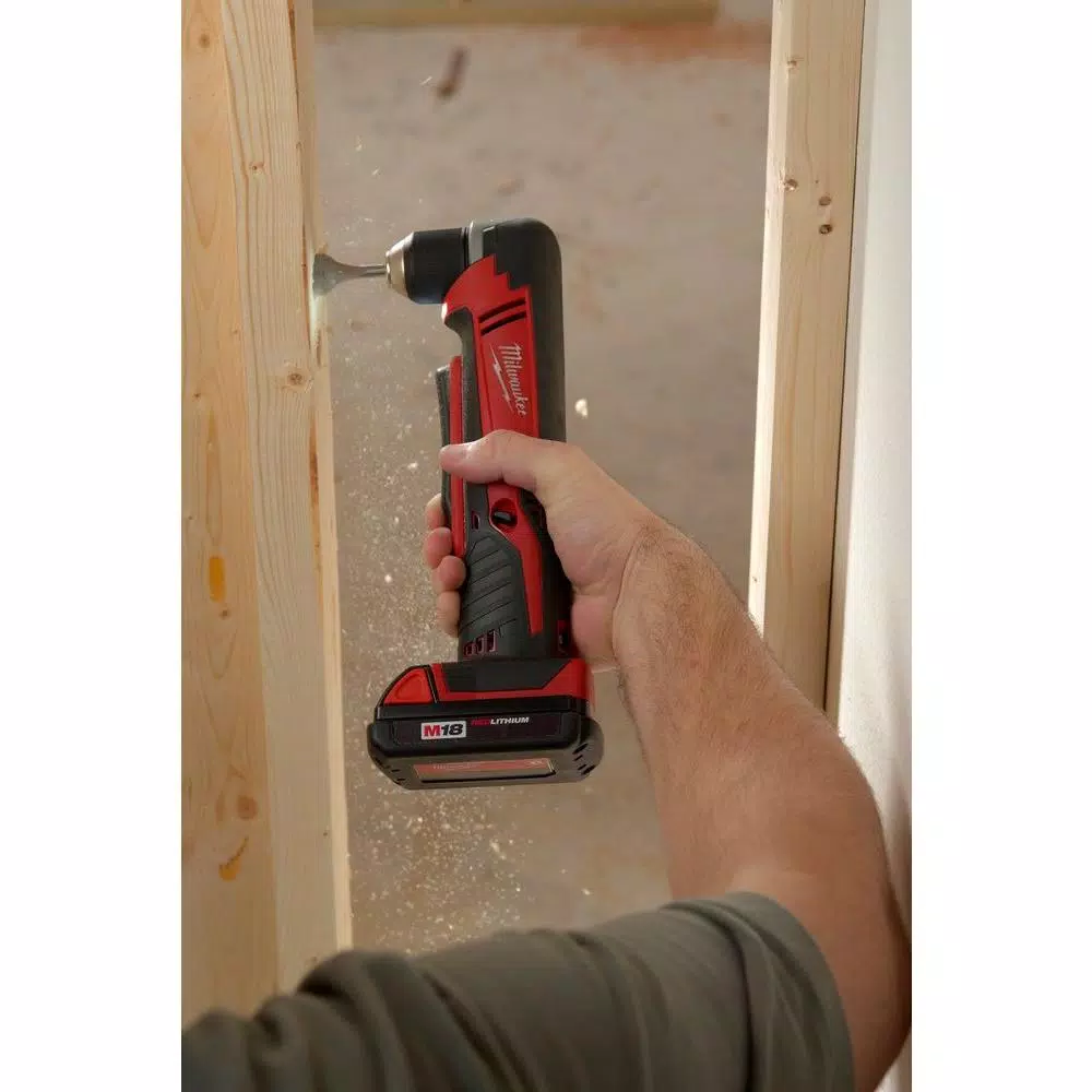 Milwaukee M18 18V Lithium-Ion Cordless 3/8 in. Right Angle Drill Kit with 3.0Ah Battery, Charger, and Hard Case