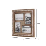 Home Decorators Collection Natural Beaded Wood 4-Opening Collage Picture Frame, 14.5 x 14.5 in, Brown thumbnail 2