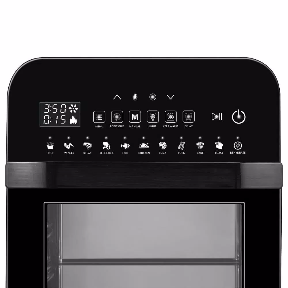 GoWISE USA Go WISE 12.7 Qt. Air Fryer Oven with Rotisserie, Dehydrator & 11 Presets, 1600W, Black