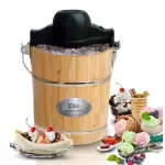 Elite Gourmet EIM-506 6 Qt. Old Fashioned Ice Cream Maker with Pine Wood Bucket thumbnail 2