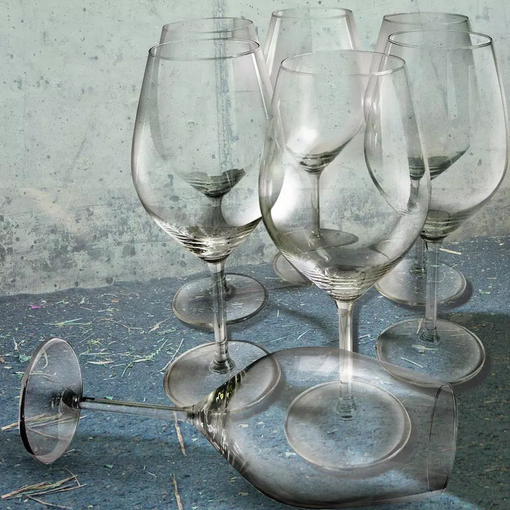 Epicureanist Illuminati White Wine Glasses, Lead-Free Crystal, Set of 6