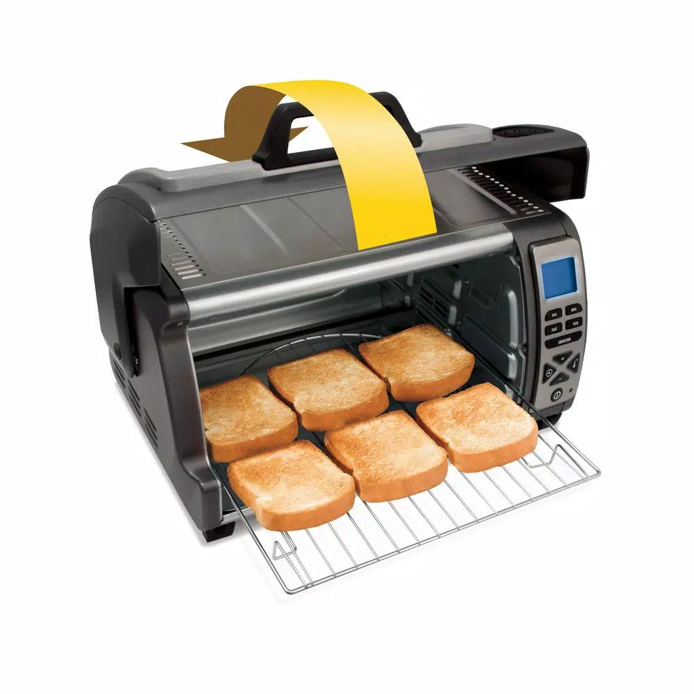 Hamilton Beach 1400-Watt 6-Slice Easy Reach Roll-Top Toaster Oven, Silver