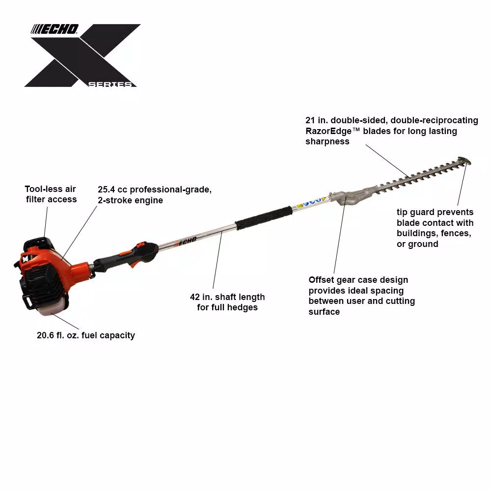 ECHO SHC-2620S X Series 25.4 cc 2-Stroke Gas Engine Hedge Trimmer
