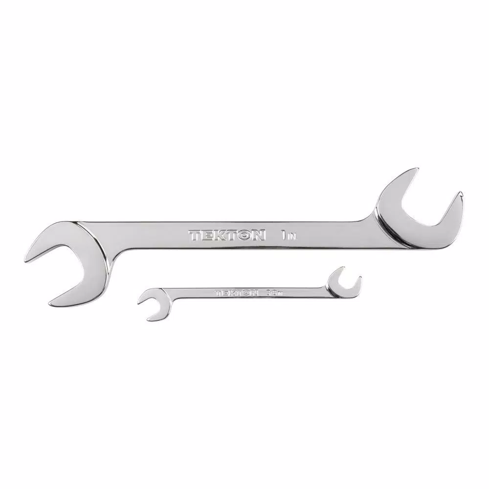 TEKTON 11-Piece Angle Head Open End Wrench Set, 3/8 in. to 1 in., SAE