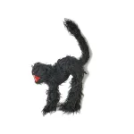 Worth Imports 12 in. Black Scary Fury Cat Set of 2 - Realistic Halloween Tabletop Decor thumbnail 1