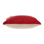 LR Home Bright Red Striped Throw Pillow, 20 in. x 20 in. Textured Cotton Accent Pillow thumbnail 5
