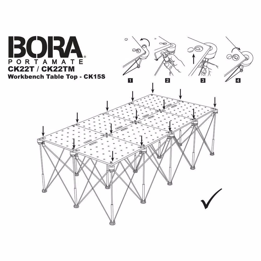 BORA Centipede 24 in. x 48 in. Heavy-Duty Workbench Top with 3/4 in. Dog Holes