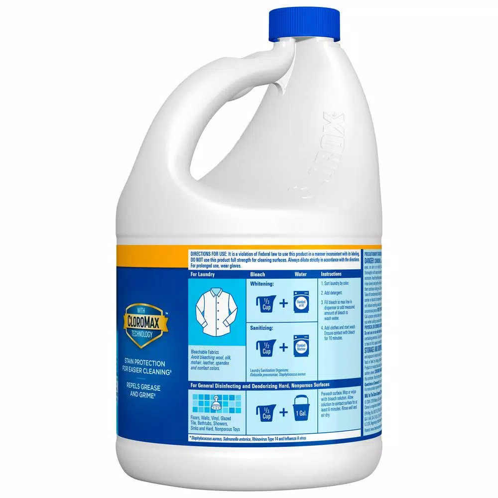 Clorox Disinfecting Bleach with CloroMax Technology, Regular Concentrated Liquid, 121 oz.