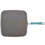Rachael Ray Cucina 11 in. Hard-Anodized Aluminum Nonstick Square Grill Pan, Agave Blue and Gray thumbnail 3