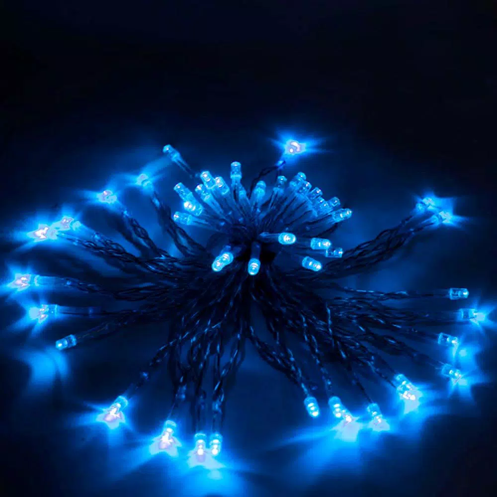 ALEKO 50-Light White LED Solar Powered Mini Christmas String Lights, 20 ft.