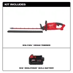 Milwaukee M18 FUEL 18V Brushless Cordless Hedge Trimmer Kit with 5.0 Ah Battery thumbnail 2