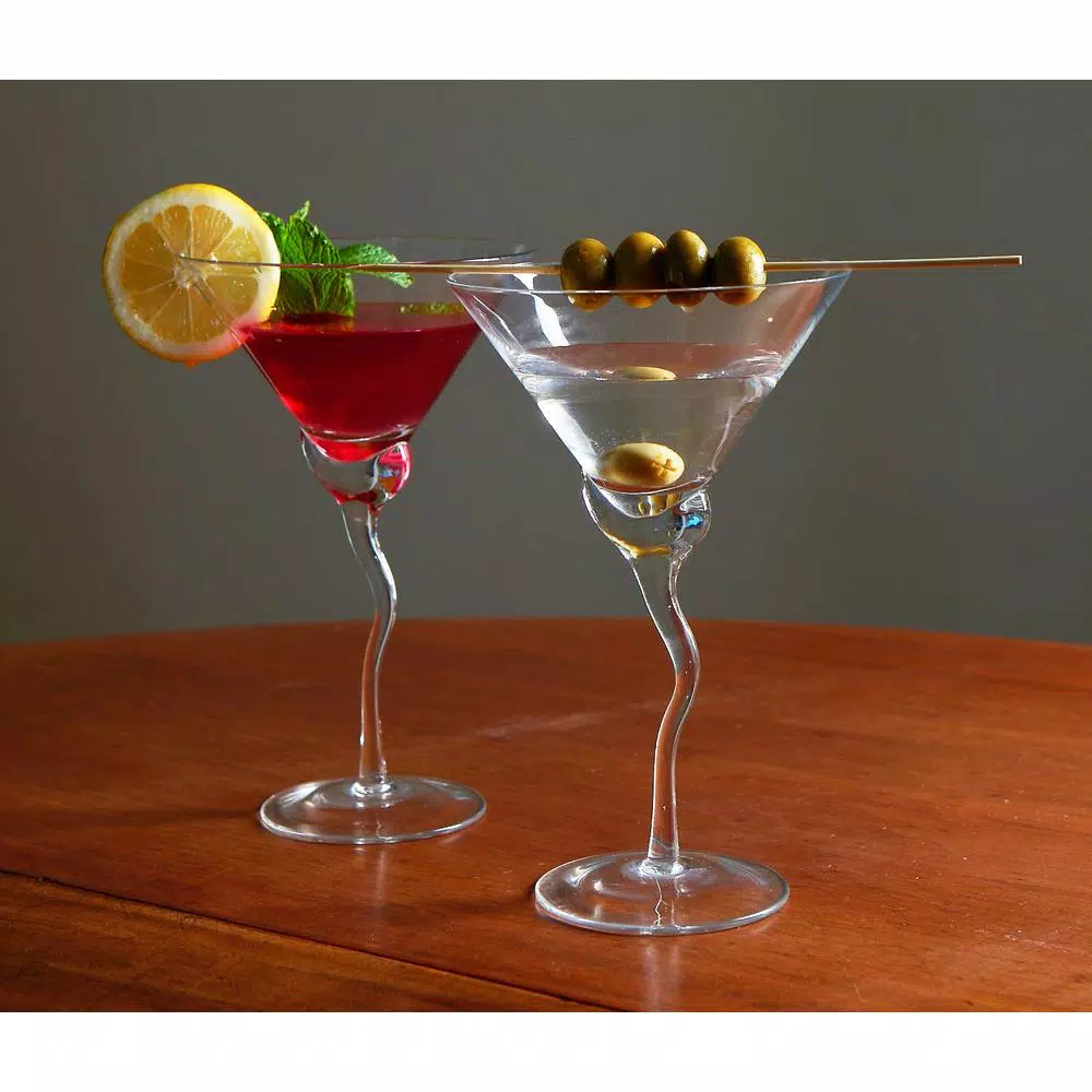 Abigails Martini 13 oz. Glass with Wavy Stem, Set of 4
