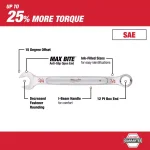 Milwaukee 14-Piece SAE and Metric Combination Wrench Mechanics Tool Set thumbnail 11