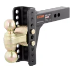 CURT Adjustable Channel Mount Trailer Hitch Ball Mount with Dual Ball, 2 in. Shank, 14,000 lbs. Capacity thumbnail 1