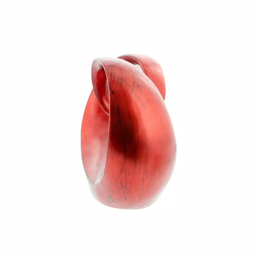 LITTON LANE 9 in. x 12 in. Red Polystone Decorative Abstract Sculpture