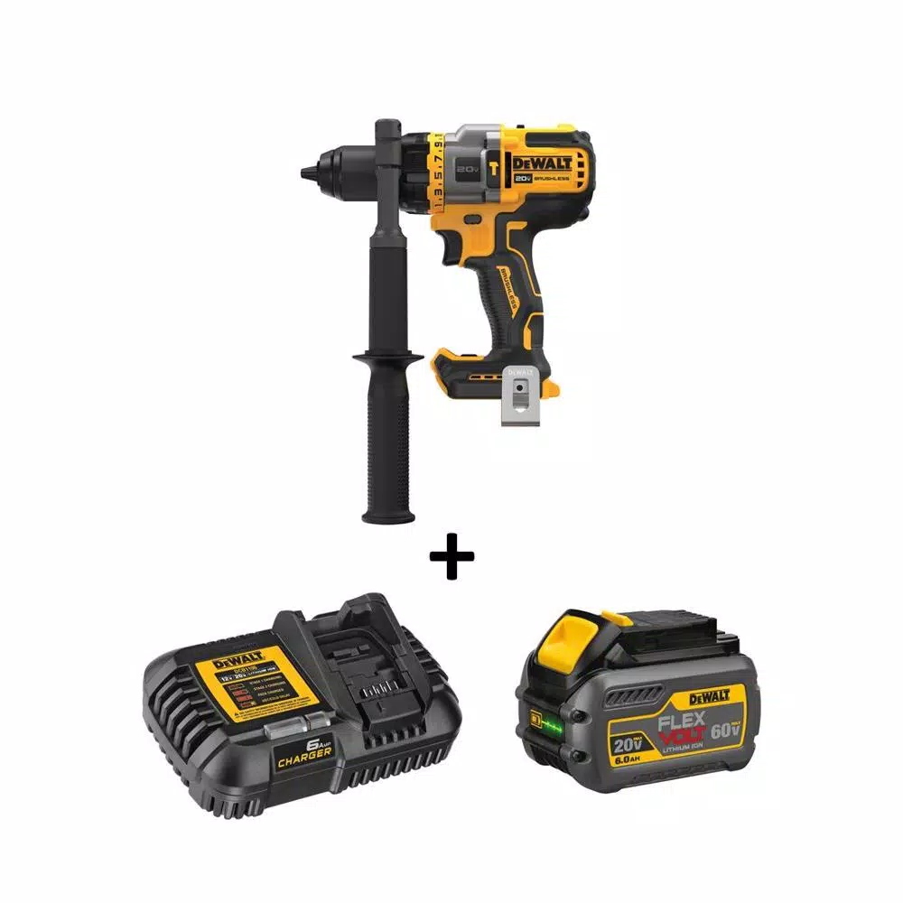 DEWALT 20V MAX Brushless 1/2 in. Hammer Drill/Driver Kit with FLEXVOLT ADVANTAGE & 6.0Ah Battery