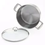 Chantal Induction 21 Steel 6 Qt. Round Stainless Steel Casserole Dish with Glass Lid, Brushed Stainless Steel thumbnail 3