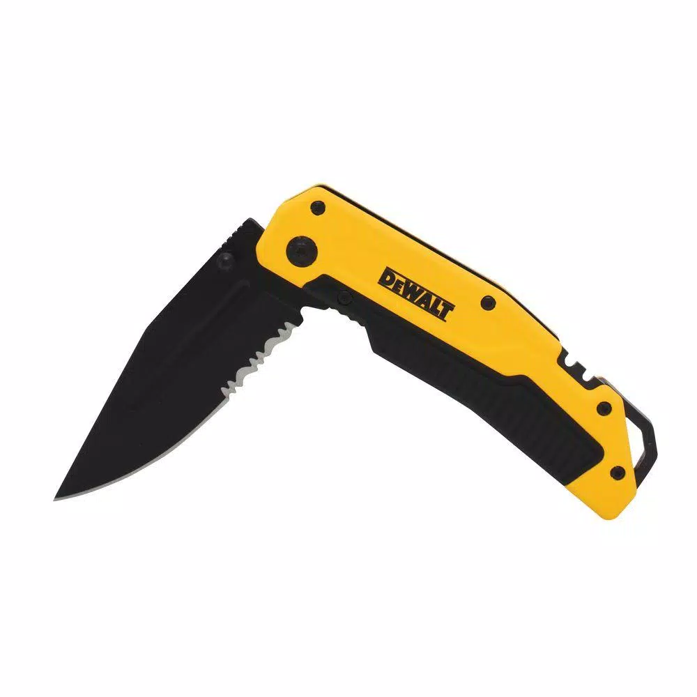 DEWALT DWHT10313 3.5 in. Stainless Steel Serrated Clip Point Folding Knife