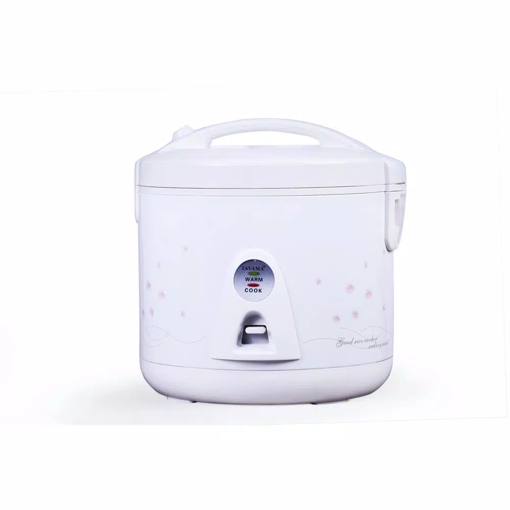 Tayama TRC-1000V 10-Cup White Rice Cooker with Food Steamer Basket
