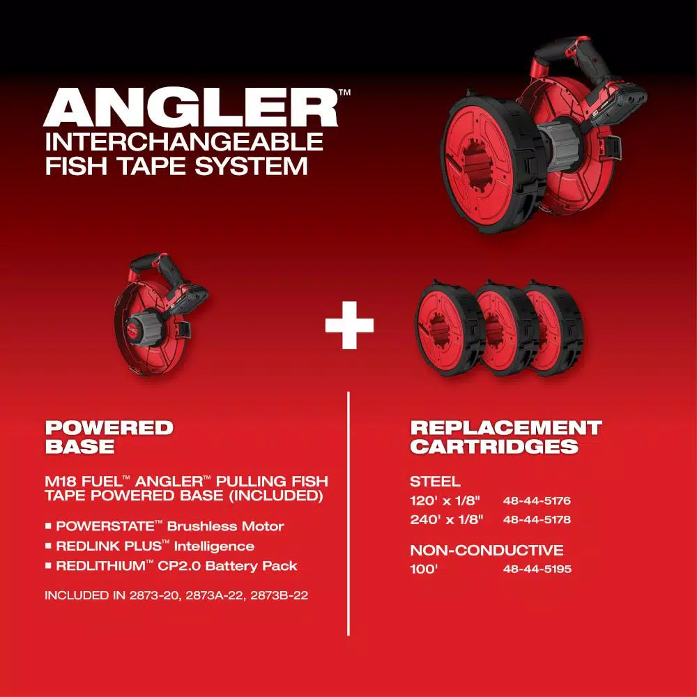 Milwaukee M18 FUEL ANGLER 18V Cordless Pulling Fish Tape Powered Base (Tool-Only)