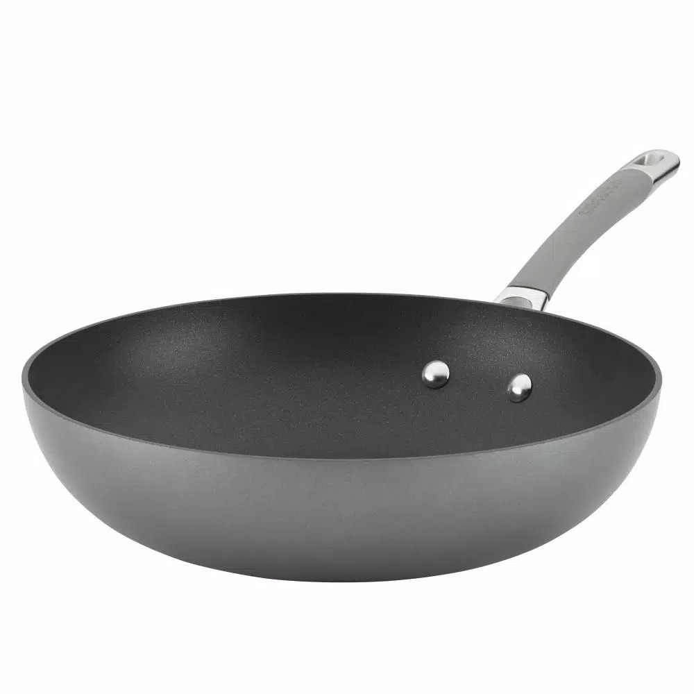 Circulon Elementum 12-Inch Hard-Anodized Nonstick Stir Fry Wok, Oyster Gray