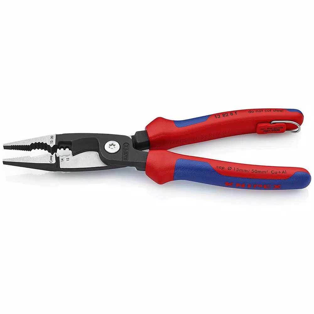 KNIPEX 8 in. 6-in-1 Electrical Installation Pliers with Tether Attachment