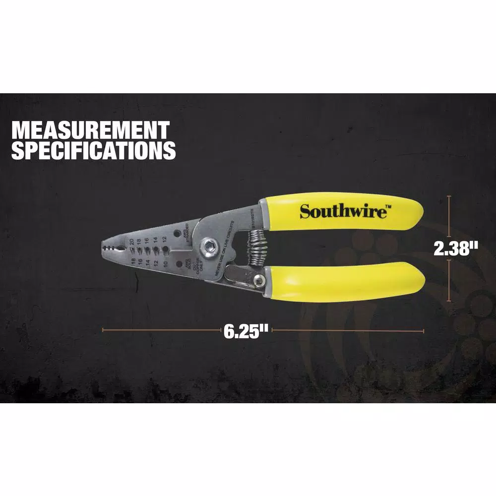 Southwire S1018STR 6 in. Compact Wire Stripper, 10-18 AWG