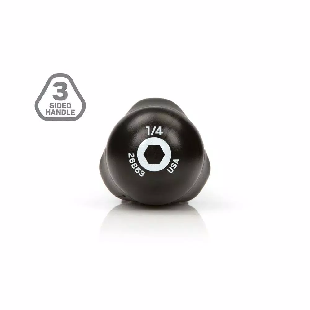 TEKTON 1/4 in. Nut Driver with Patented Three-Sided Handle