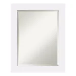 Amanti Art Corvino 23 in. W x 29 in. H Rectangular Beveled Edge Bathroom Vanity Mirror, Satin White Wood Frame thumbnail 1
