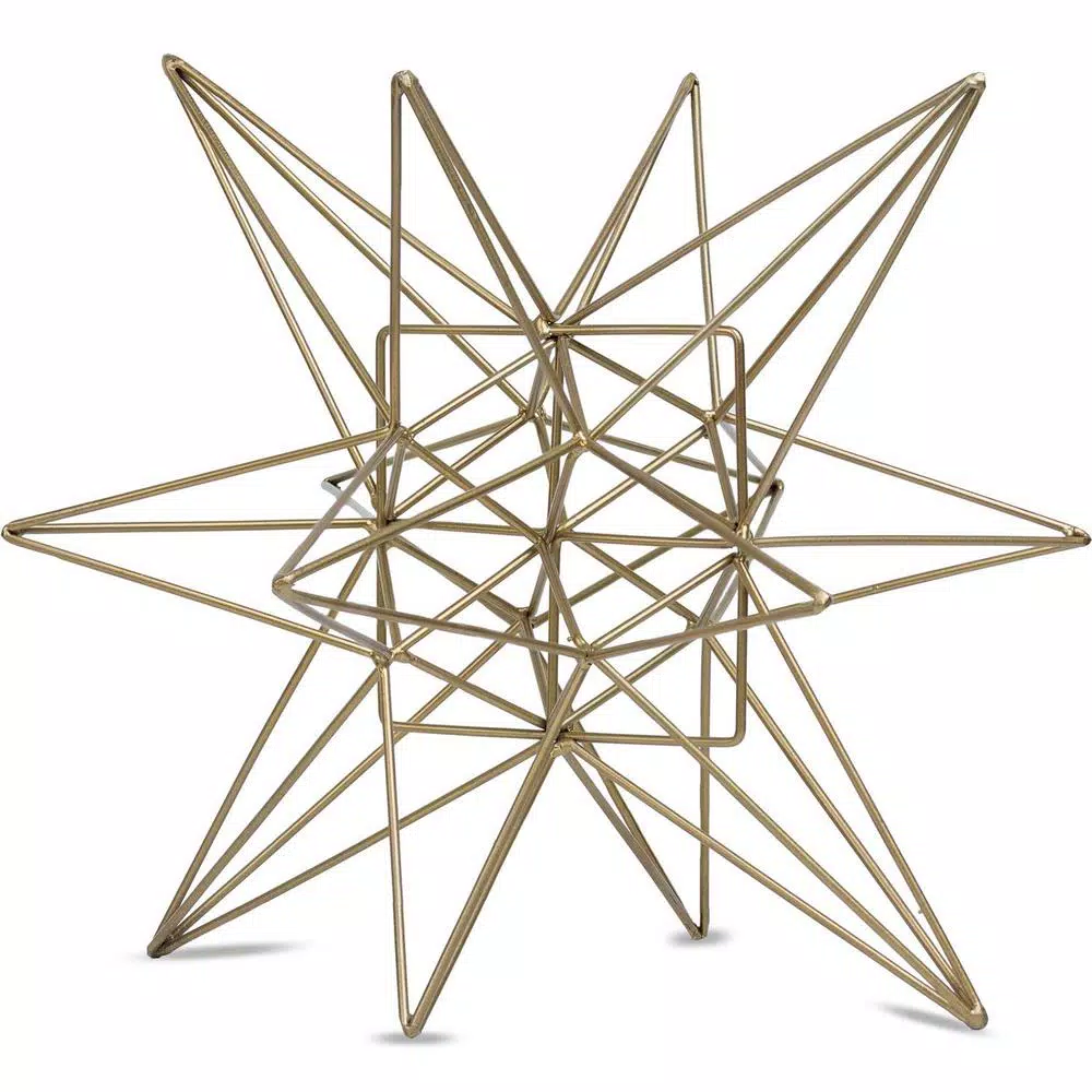 Crystal Art Gallery Gold Painted Metal Star Large Figurine - Modern Geometric Home Decor