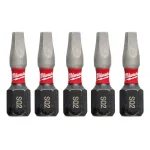 Milwaukee SHOCKWAVE 1 in. #2 Square Impact Rated Driver Bits, 5-Pack thumbnail 1