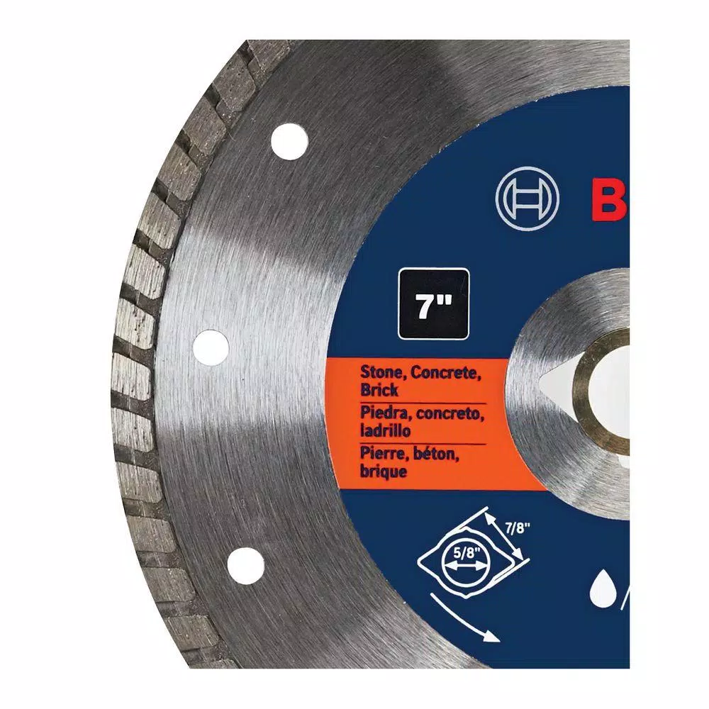 Bosch 7 in. Premium Diamond Turbo Rim Circular Saw Blade for Concrete, Brick, and Stone