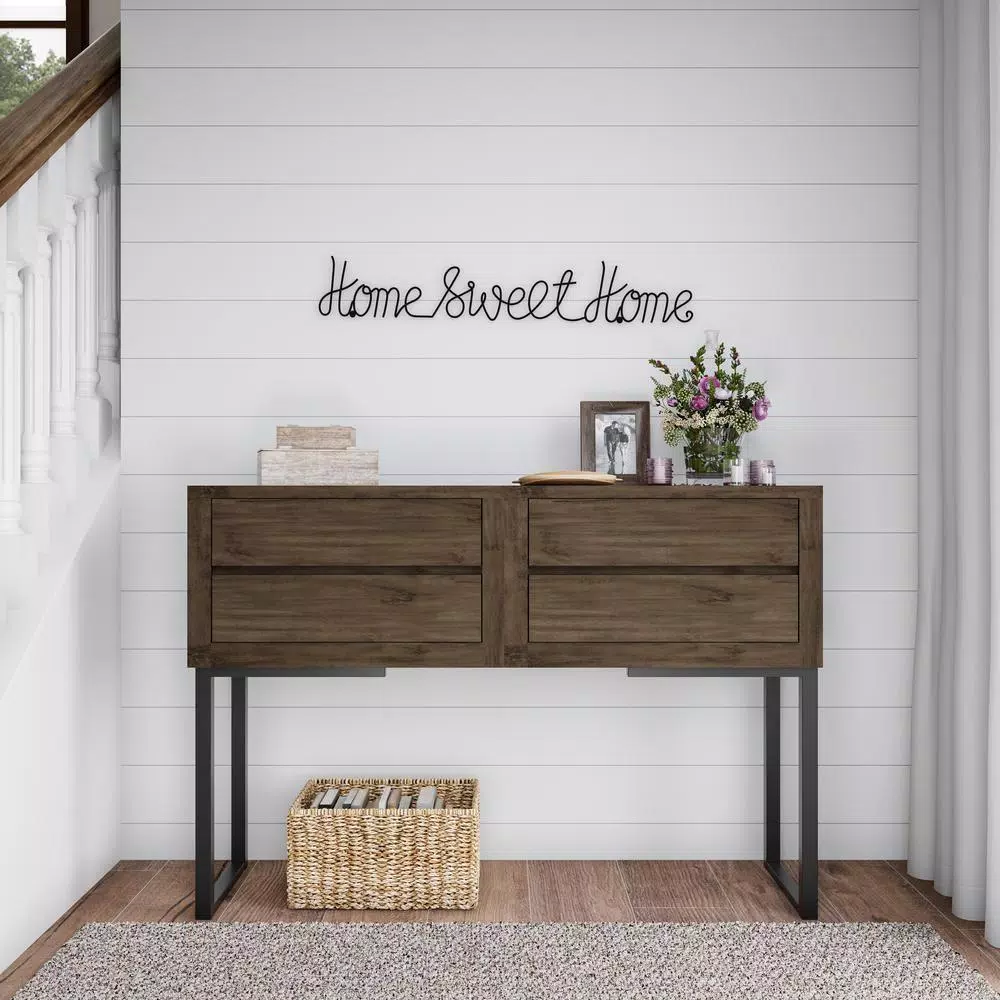 Lavish Home "Home Sweet Home" Metal Cutout Wall Sign, Black Farmhouse Decor