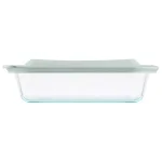 Pyrex Deep Dish 3 Qt. Rectangular Glass Baker with Secure-Fit Lid, 7 in. x 11 in. thumbnail 1