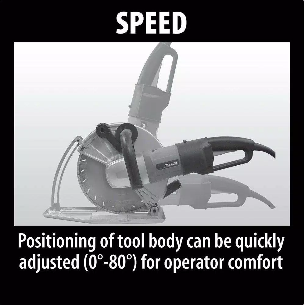 Makita 15 Amp 14 in. Corded Electric Angle Cutter with SJS Technology and AC/DC Switch