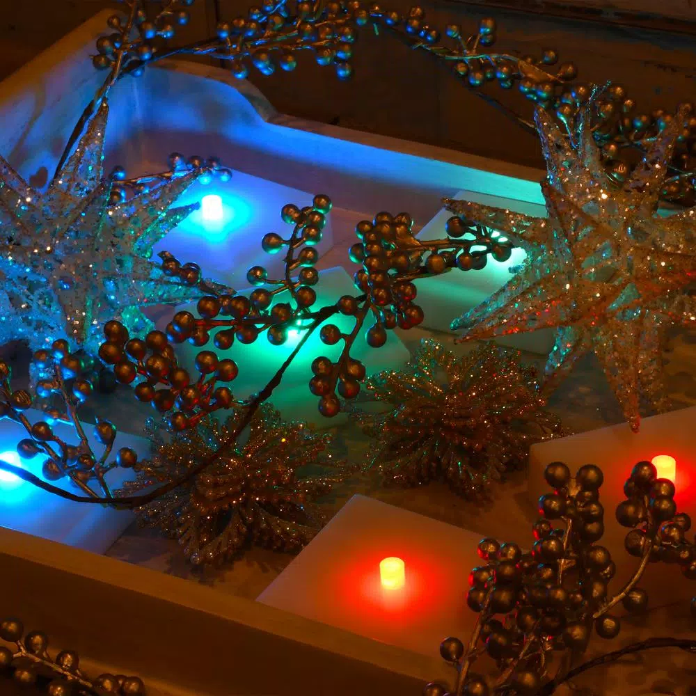 LUMABASE Color Changing LED Lights with Timer, Battery Operated, Set of 6