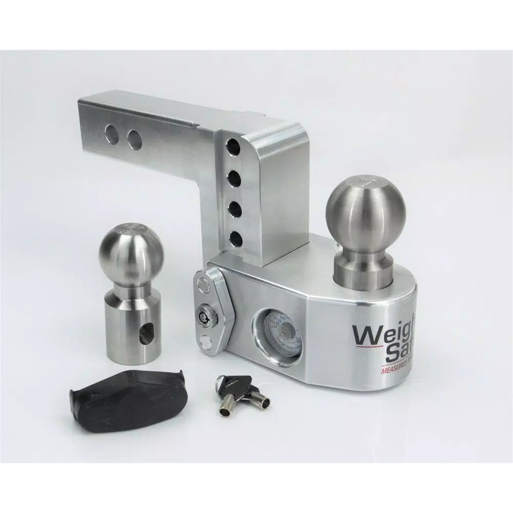 Weigh Safe Weigh-Safe 4 in. Drop Adjustable Class V Ball Mount with Built-In Hydraulic Scale