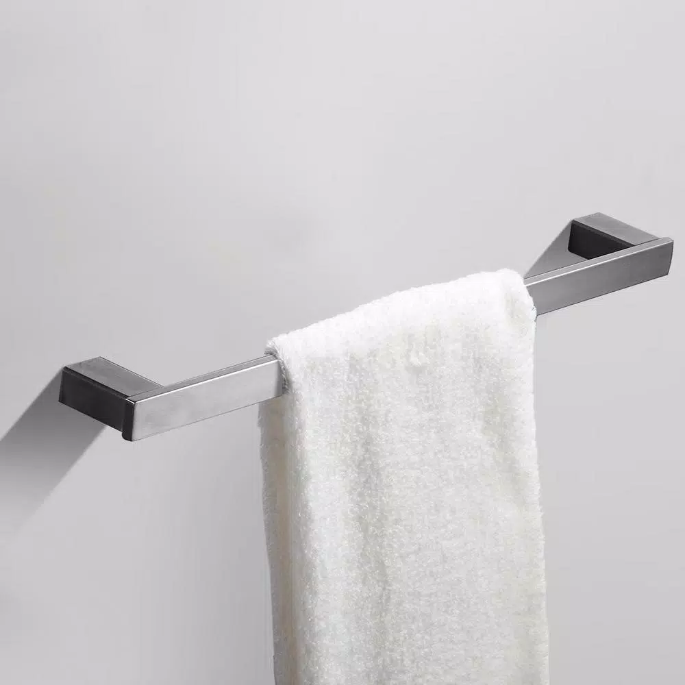 Boyel Living Stainless Steel 4-Piece Bathroom Accessories Set - Silver Wall Mounted Hardware Kit