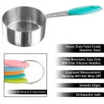 Classic Cuisine 5-Piece Stainless Steel Measuring Cup Set with Silicone Handles thumbnail 3